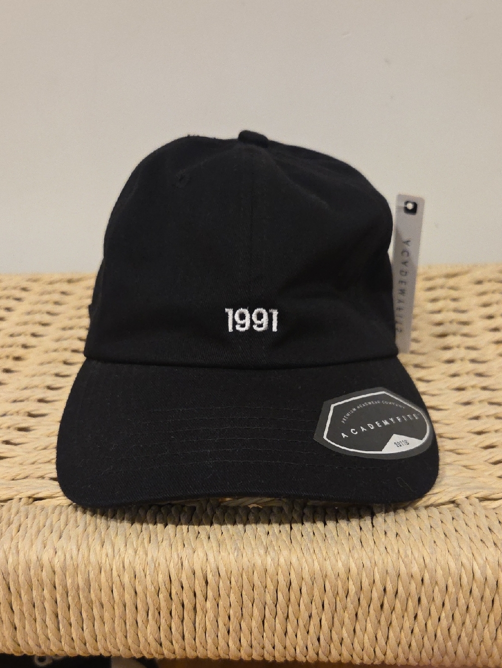 Black '1991' Embroidered Baseball Cap